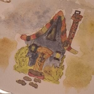 DISCOUNTED SHIPPING Hand-Painted Whimsical Notes, Blank -  $5 ea